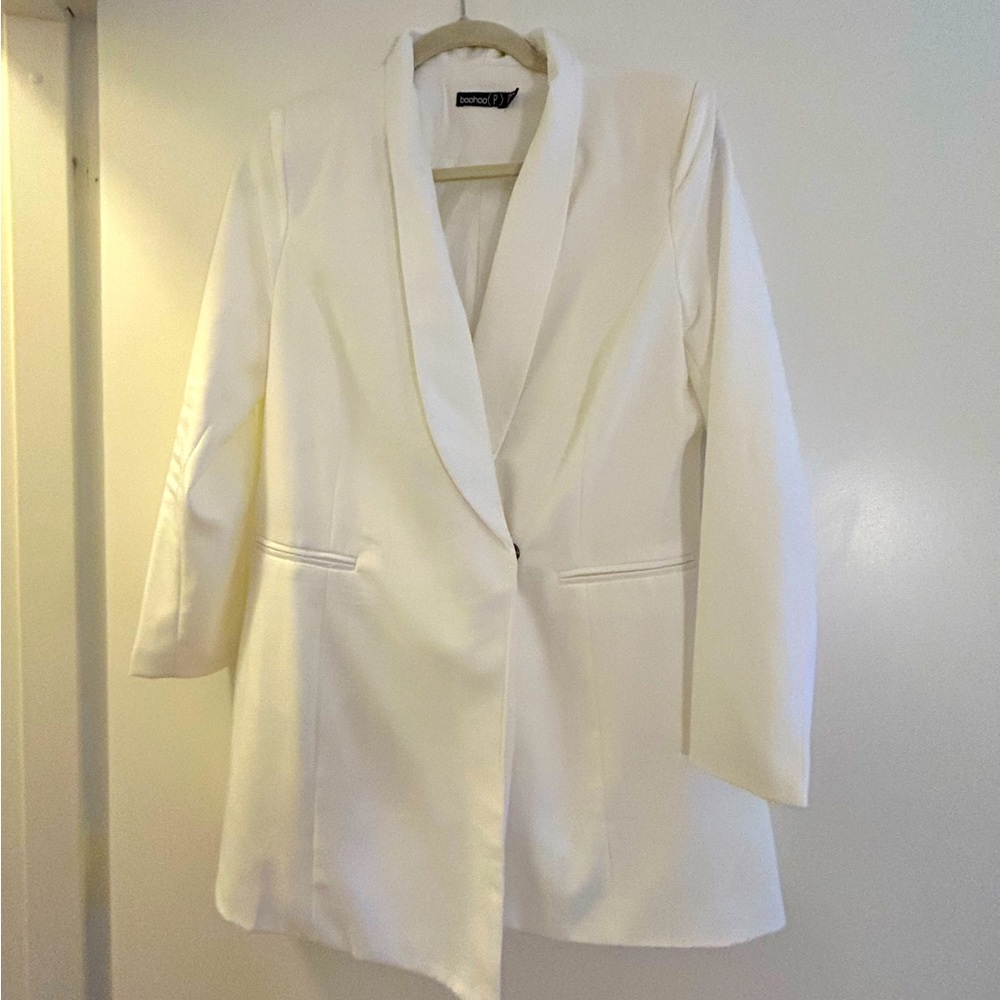 Boohoo Petite White Blazer Dress US Size 6